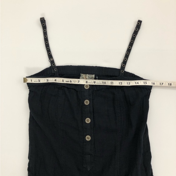 Guess Black Romper Spaghetti Strap Button Front Pocketed One Piece - Picture 14 of 16